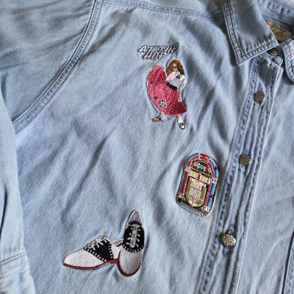 Tia Designs Tops - Vintage Tia Designs Denim 1950's Rock And Roll Theme